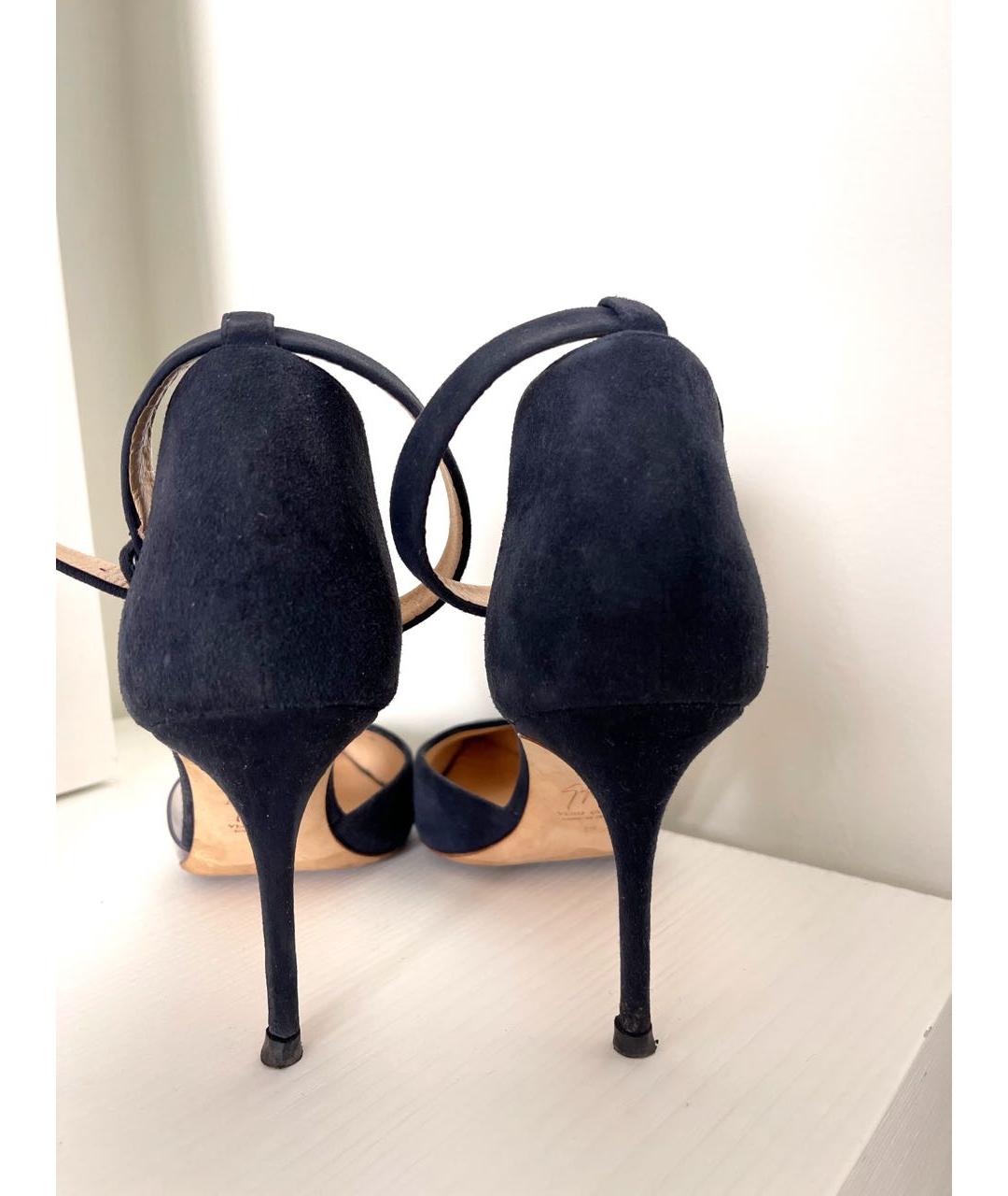 GIUSEPPE ZANOTTI DESIGN Темно-синие замшевые туфли, фото 4