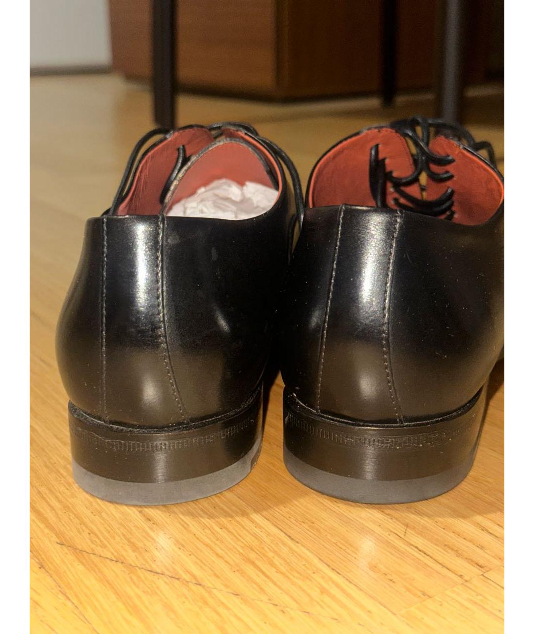 SANTONI Черные кожаные брогги и оксфорды, фото 4