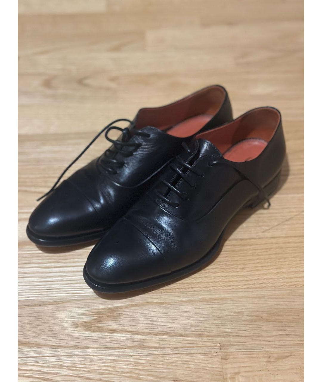 SANTONI Черные кожаные брогги и оксфорды, фото 7
