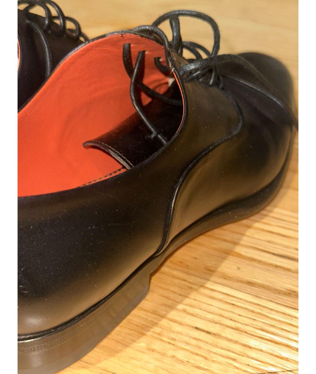 SANTONI Черные кожаные брогги и оксфорды, фото 5