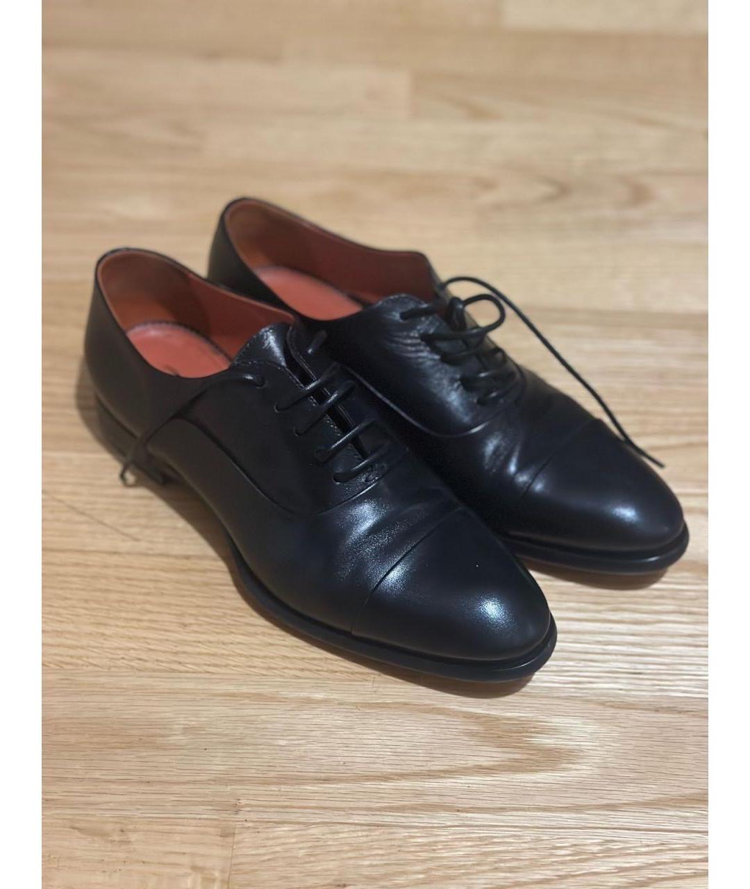 SANTONI Черные кожаные брогги и оксфорды, фото 8