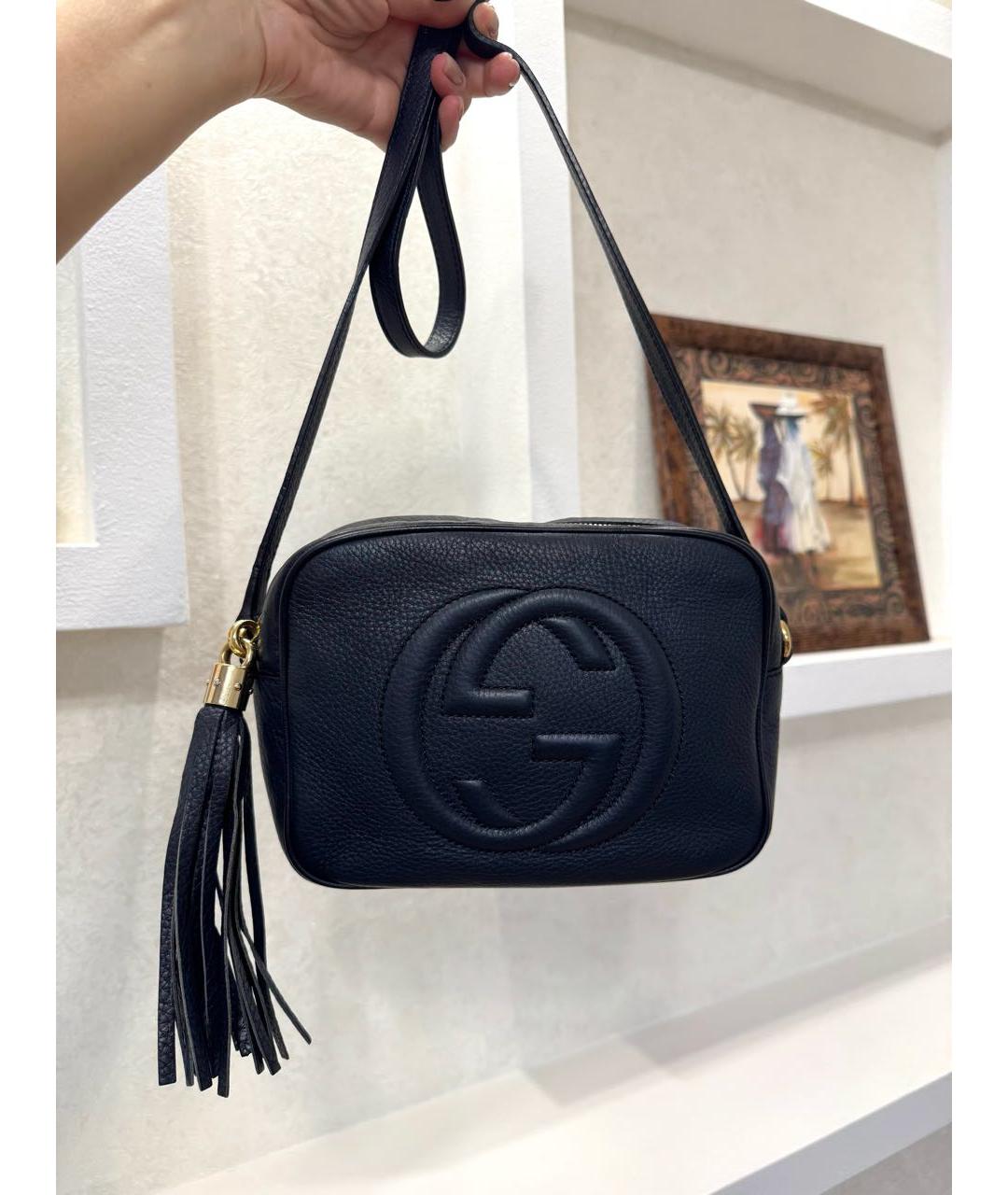 LOUIS VUITTON Темно-синяя кожаная сумка через плечо, фото 5
