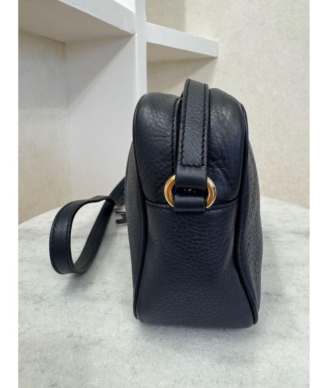 LOUIS VUITTON Темно-синяя кожаная сумка через плечо, фото 8