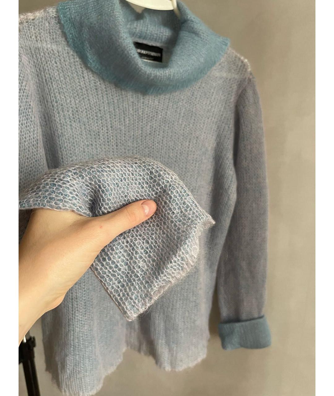 EMPORIO ARMANI Голубой шерстяной джемпер / свитер, фото 4