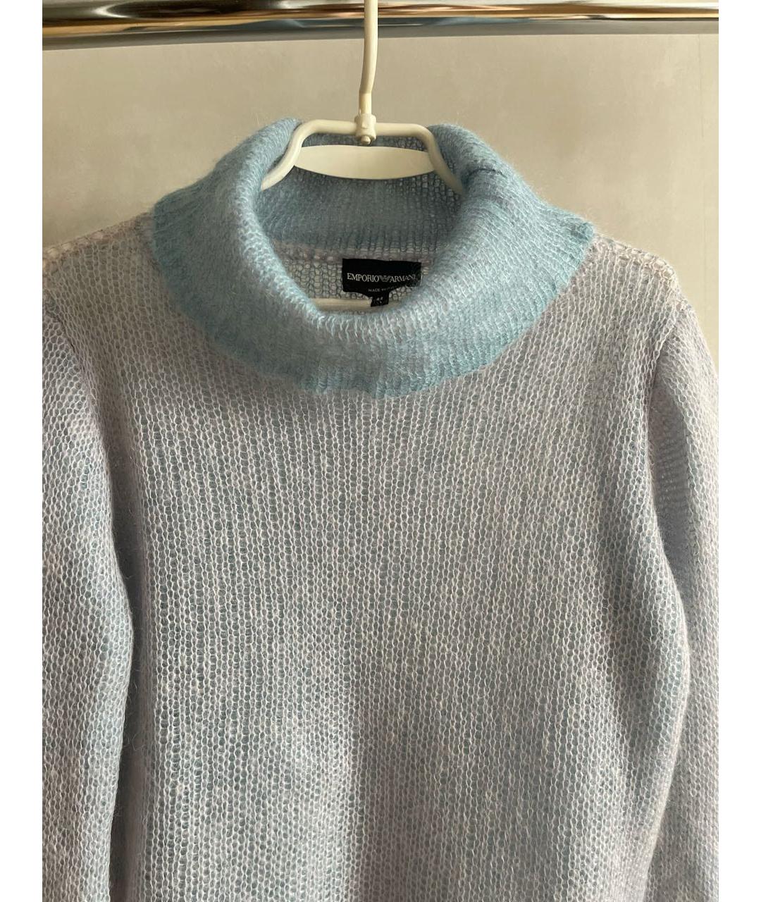 EMPORIO ARMANI Голубой шерстяной джемпер / свитер, фото 7