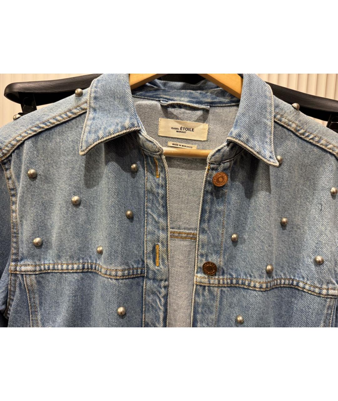 ISABEL MARANT ETOILE Голубая хлопковая куртка, фото 4