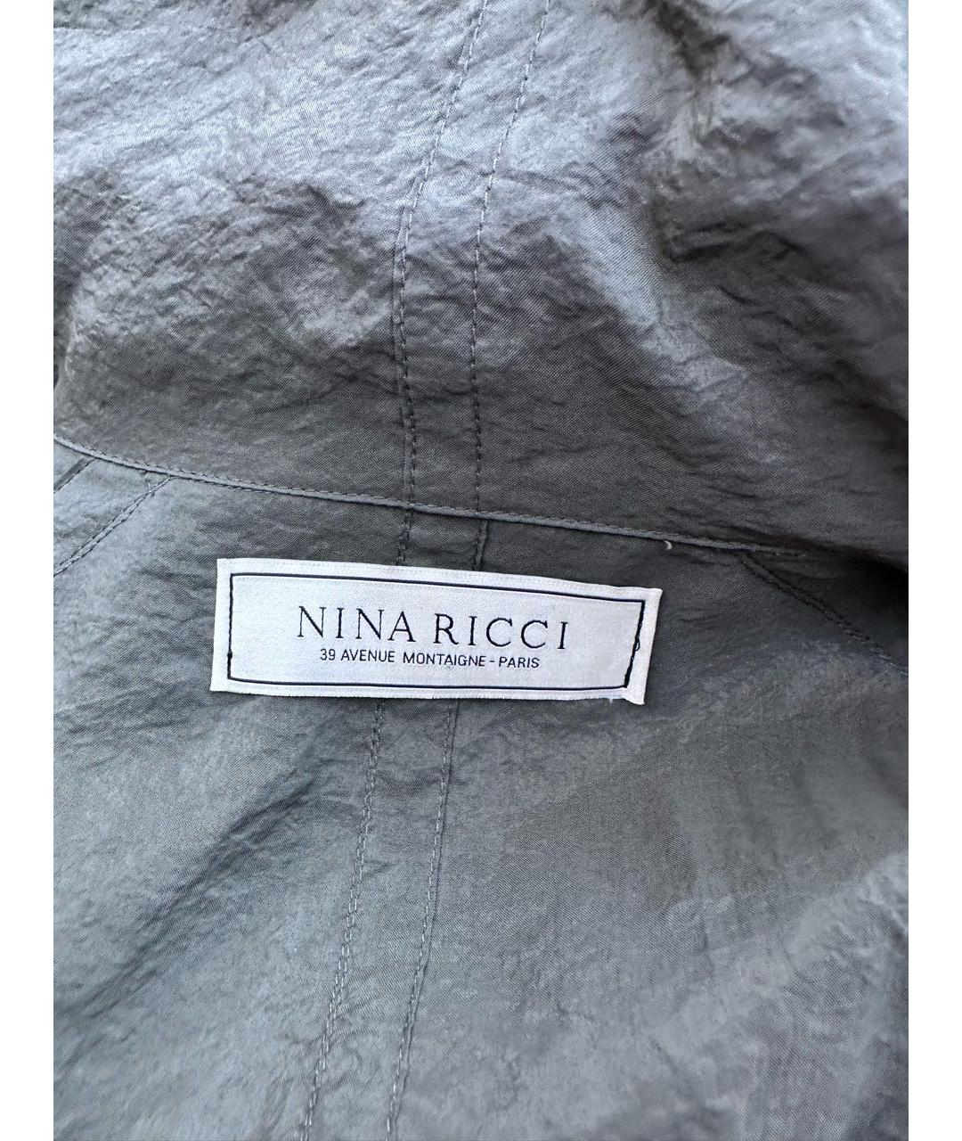 NINA RICCI Хаки вискозный тренч/плащ, фото 3