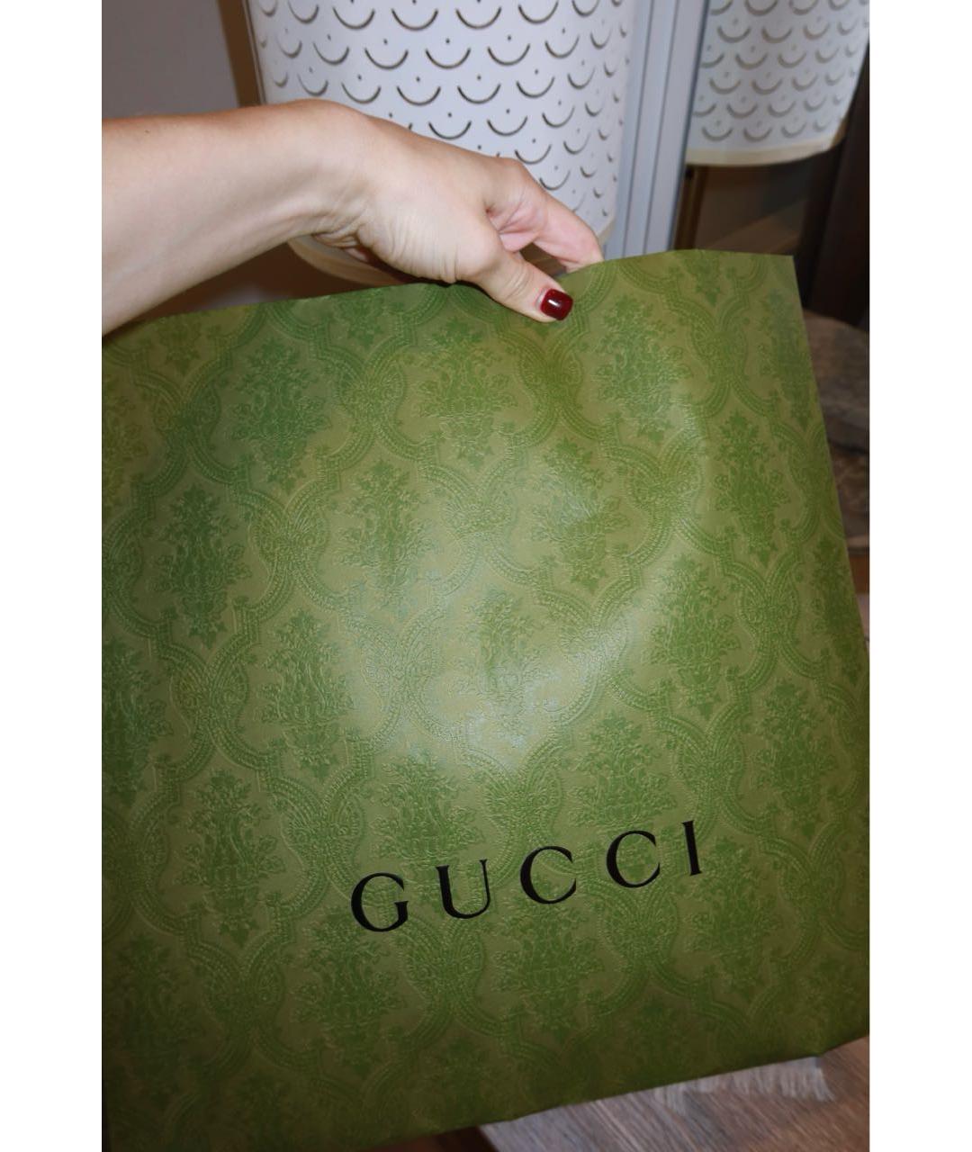 GUCCI Коричневый шерстяной платок, фото 7