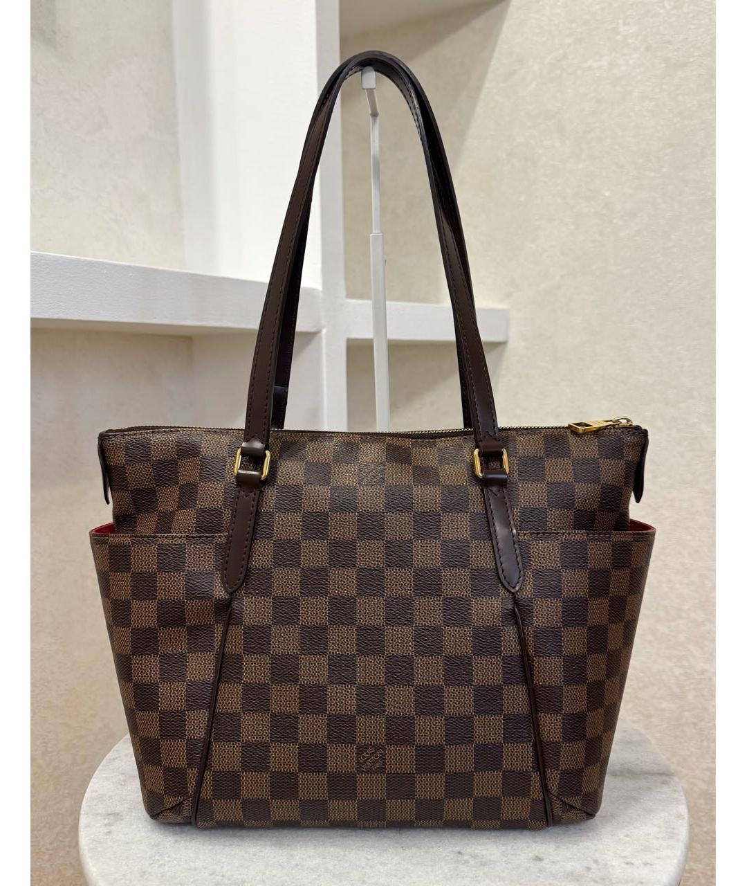 LOUIS VUITTON Коричневая кожаная сумка тоут, фото 2