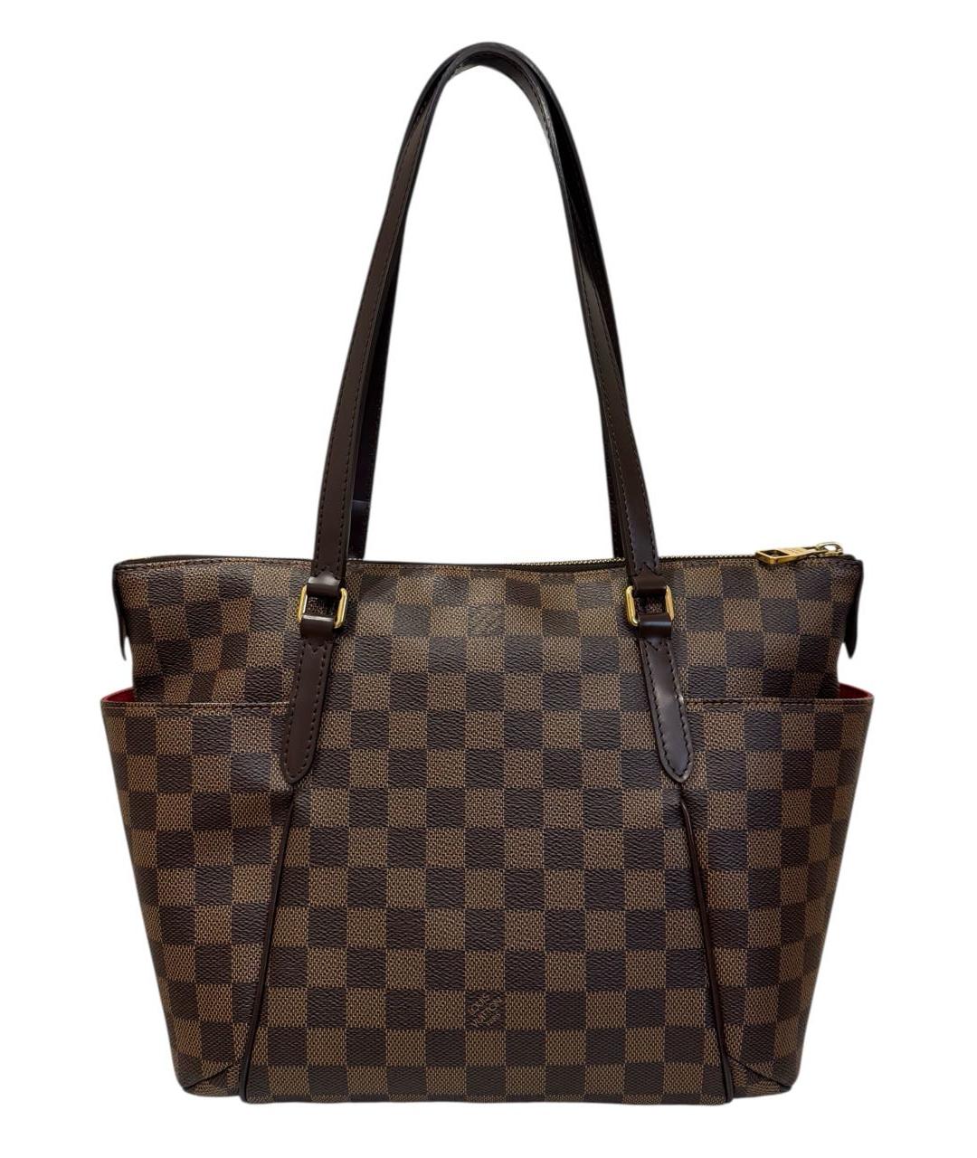 LOUIS VUITTON Коричневая кожаная сумка тоут, фото 9