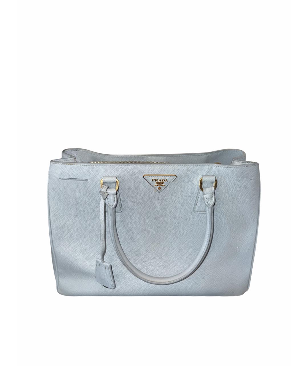 PRADA Голубая кожаная сумка тоут, фото 1