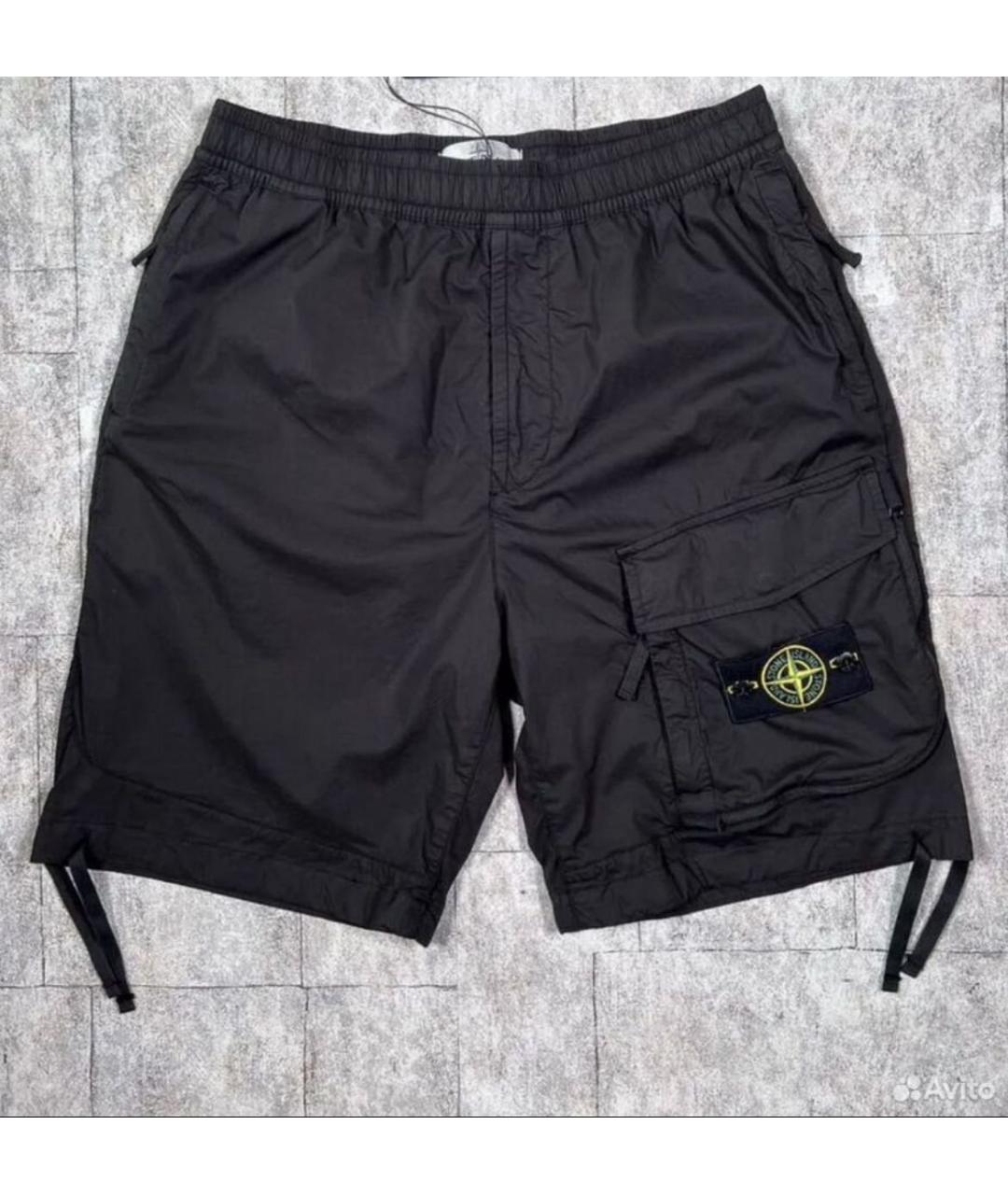 STONE ISLAND Черные шорты, фото 7