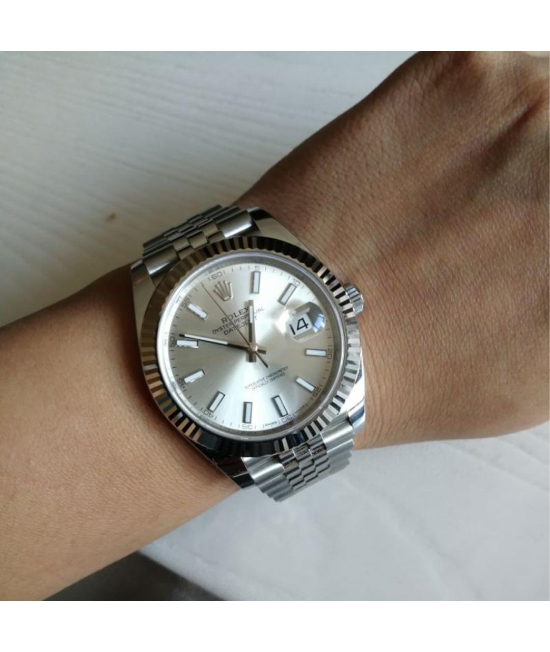 ROLEX Серебряные часы из белого золота, фото 4