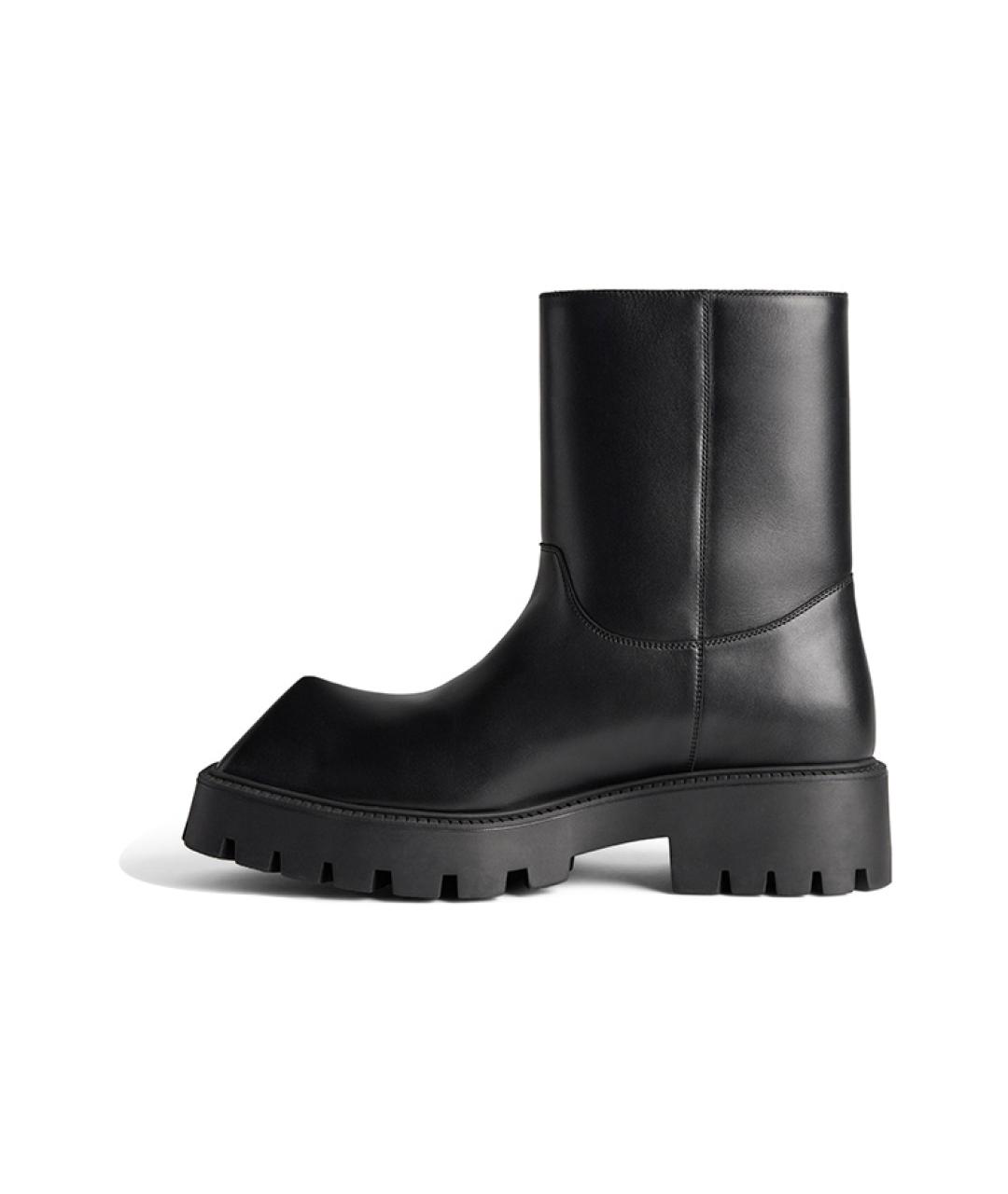 BALENCIAGA Черные кожаные высокие ботинки, фото 2