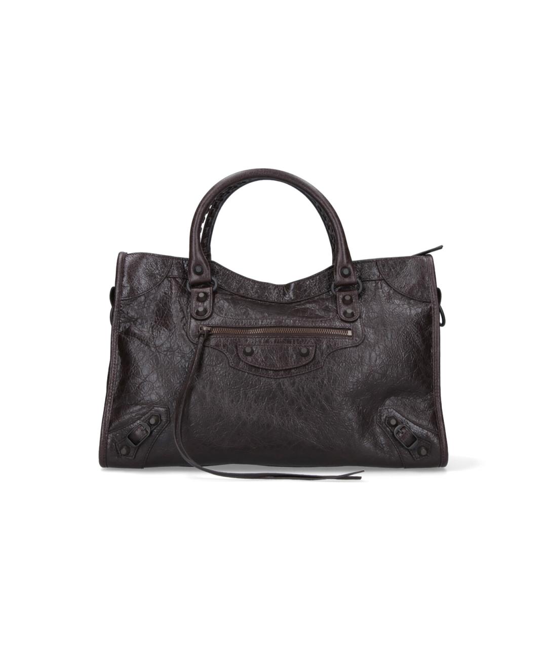 BALENCIAGA Коричневая кожаная сумка тоут, фото 1