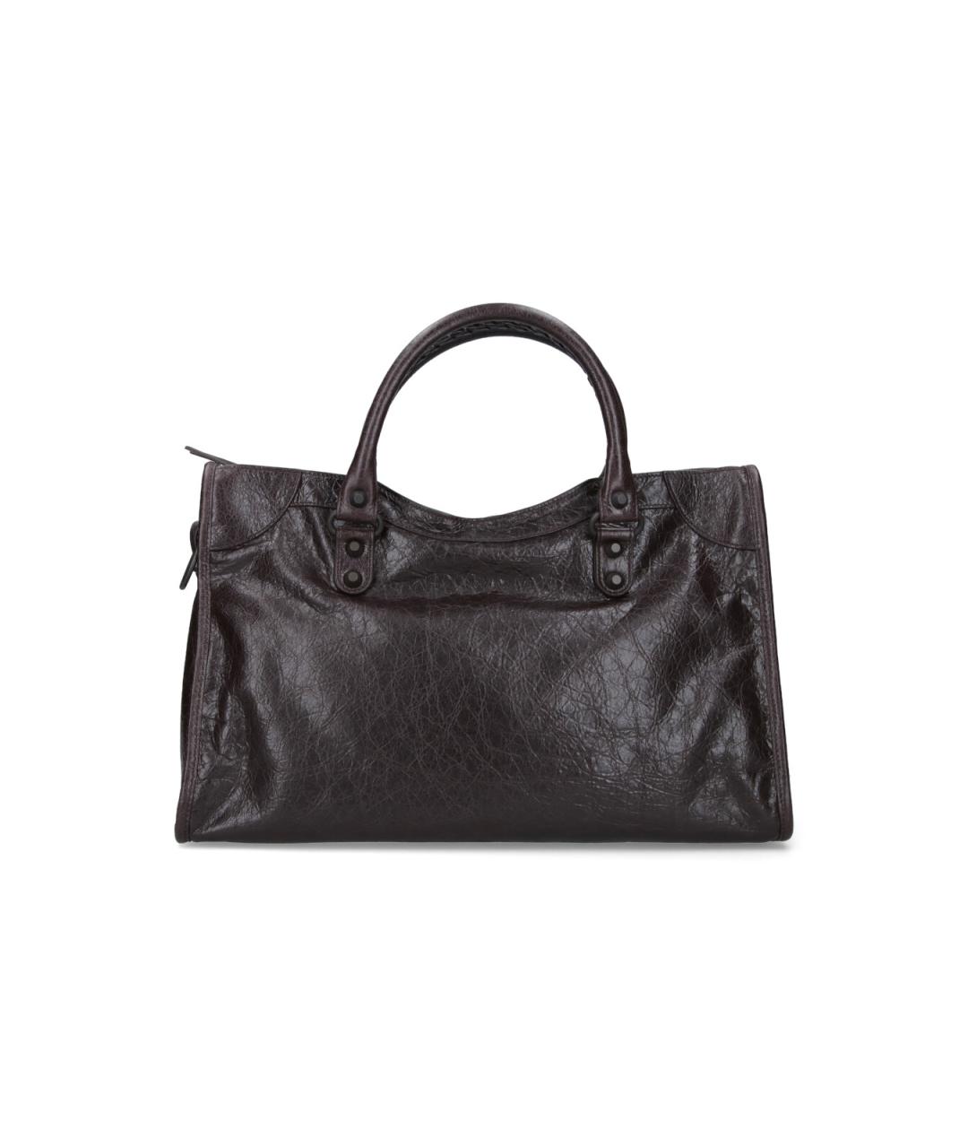 BALENCIAGA Коричневая кожаная сумка тоут, фото 3