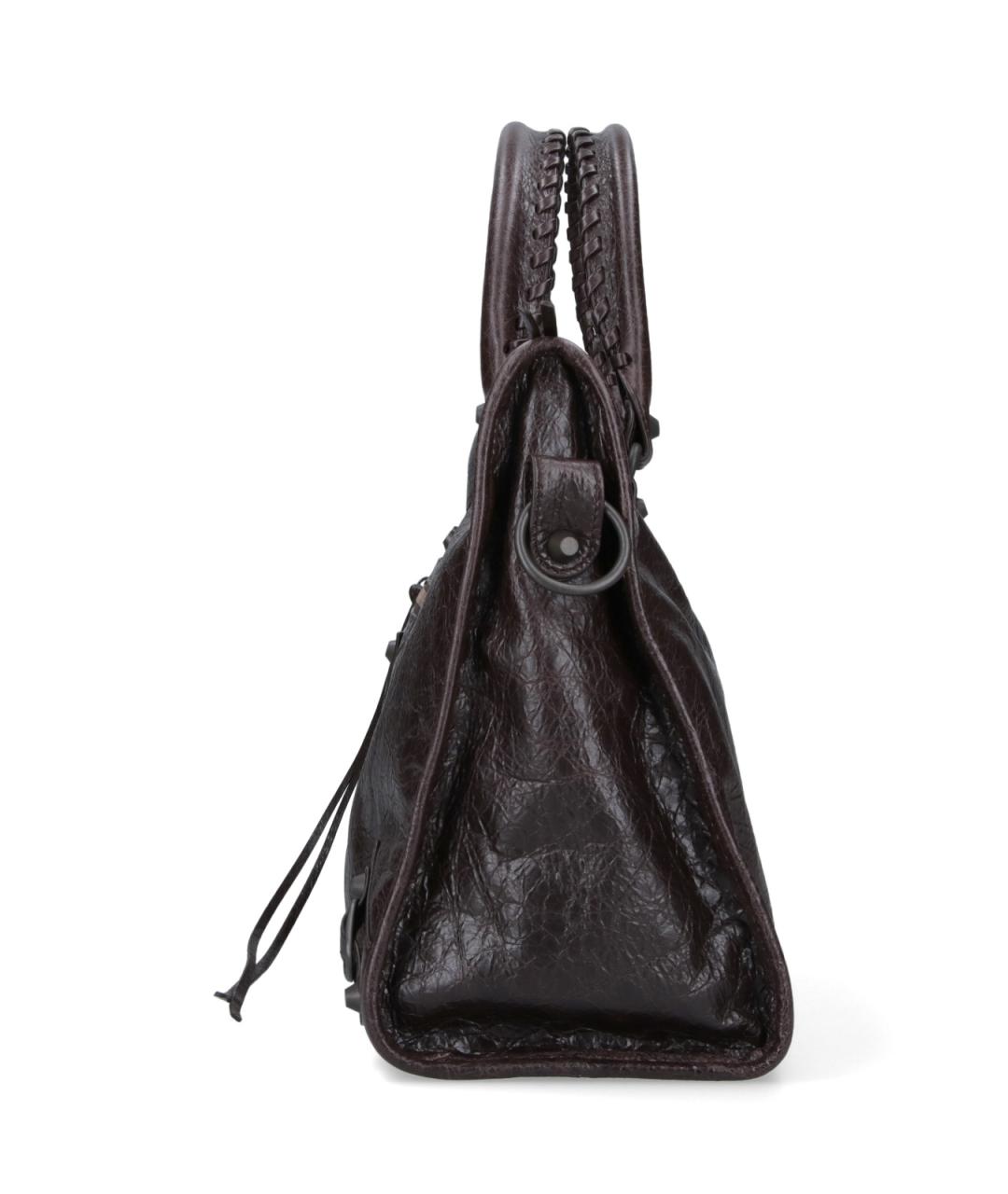 BALENCIAGA Коричневая кожаная сумка тоут, фото 5
