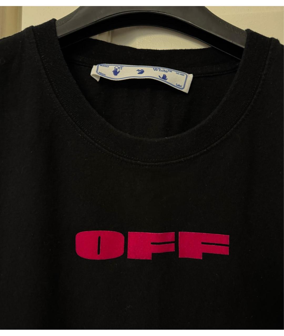 OFF-WHITE Черная хлопковая футболка, фото 3