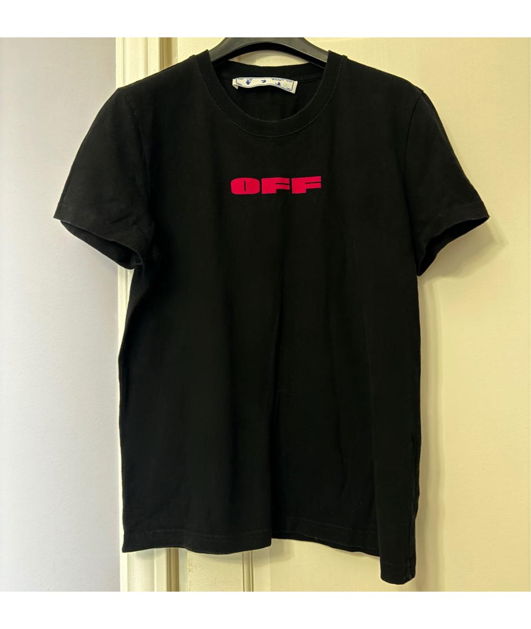 OFF-WHITE Черная хлопковая футболка, фото 2
