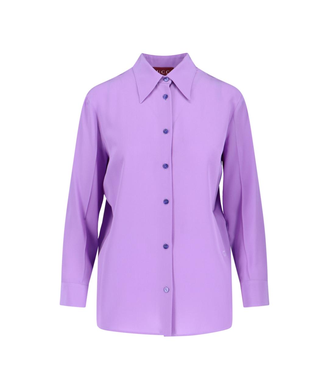 GUCCI Фиолетовая шелковая рубашка, фото 1