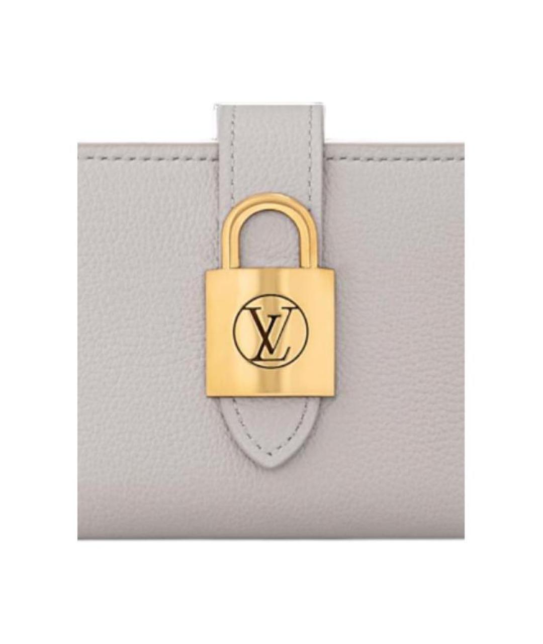 LOUIS VUITTON Серый кожаный кошелек, фото 5