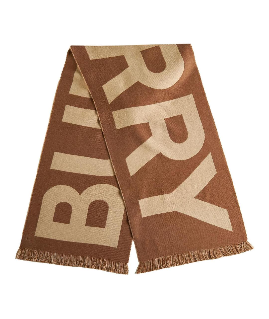 BURBERRY Бежевый шерстяной шарф, фото 1