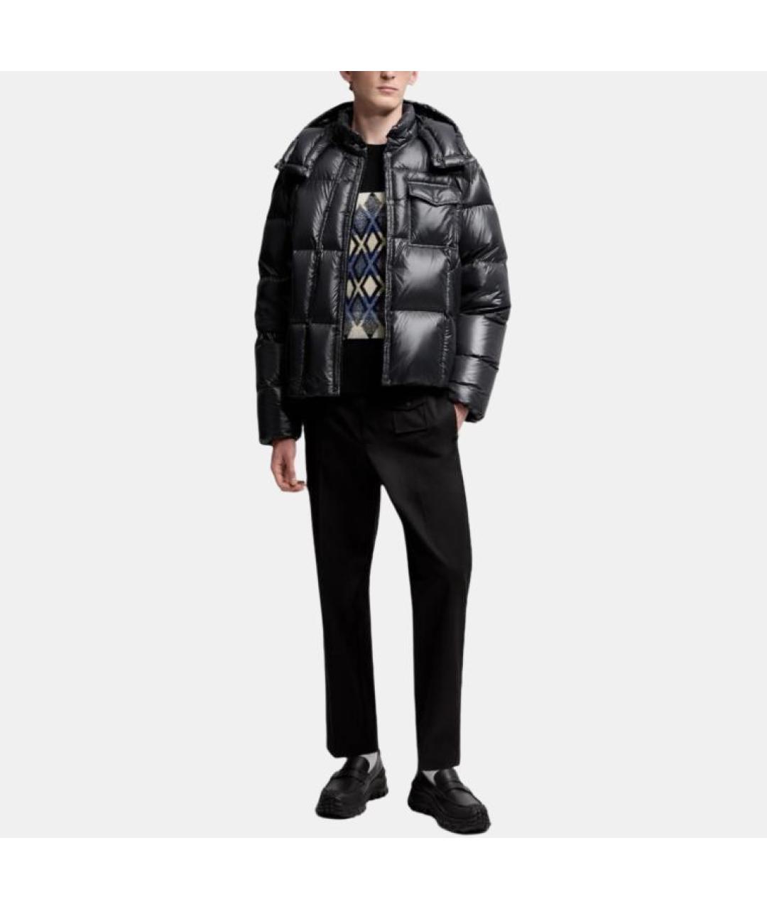 MONCLER Черный пуховик, фото 4