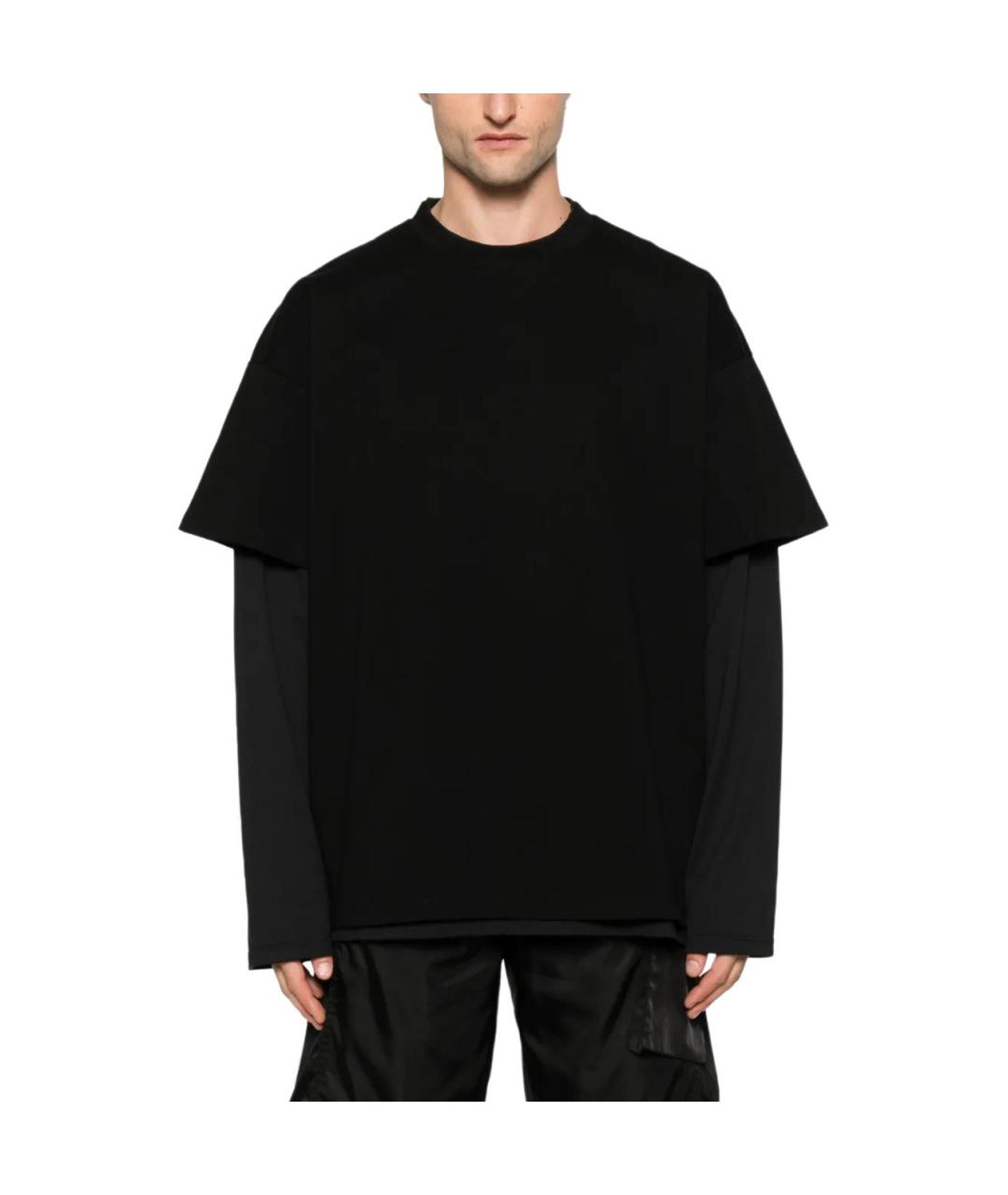 JIL SANDER Черная хлопковая футболка, фото 2