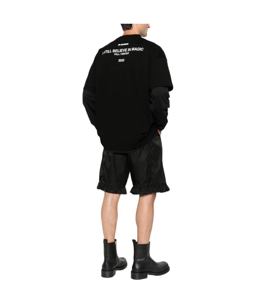 JIL SANDER Черная хлопковая футболка, фото 3