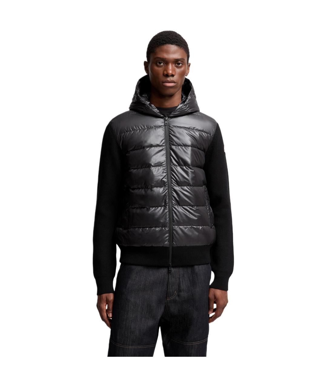 MONCLER Черный пуховик, фото 4