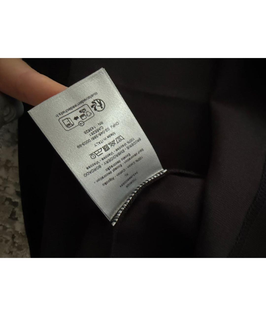 CHRISTIAN DIOR Черная хлопковая футболка, фото 2