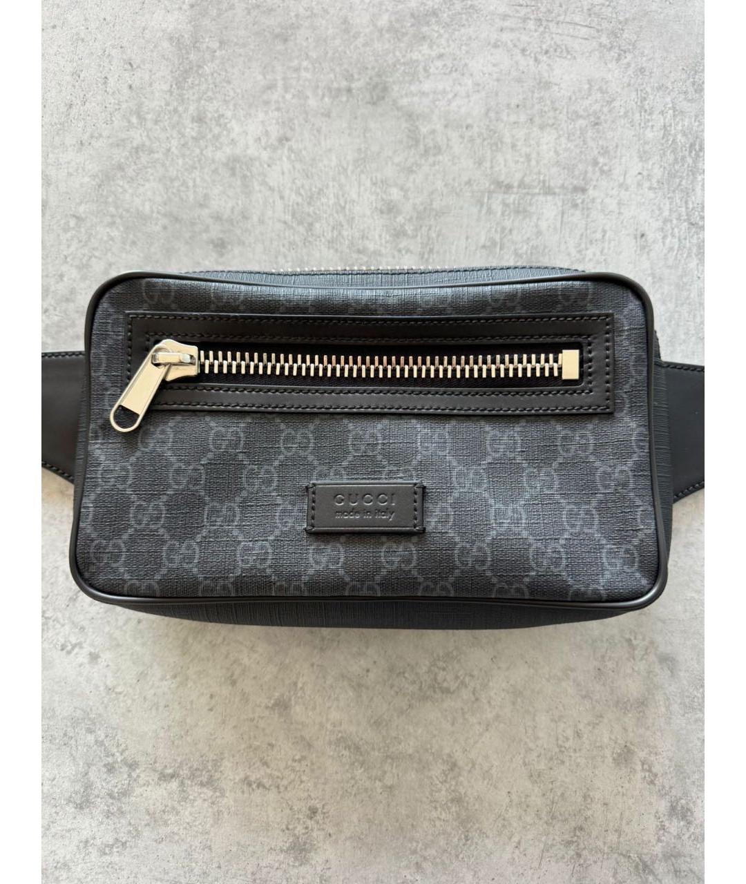 GUCCI Синяя кожаная поясная сумка, фото 4