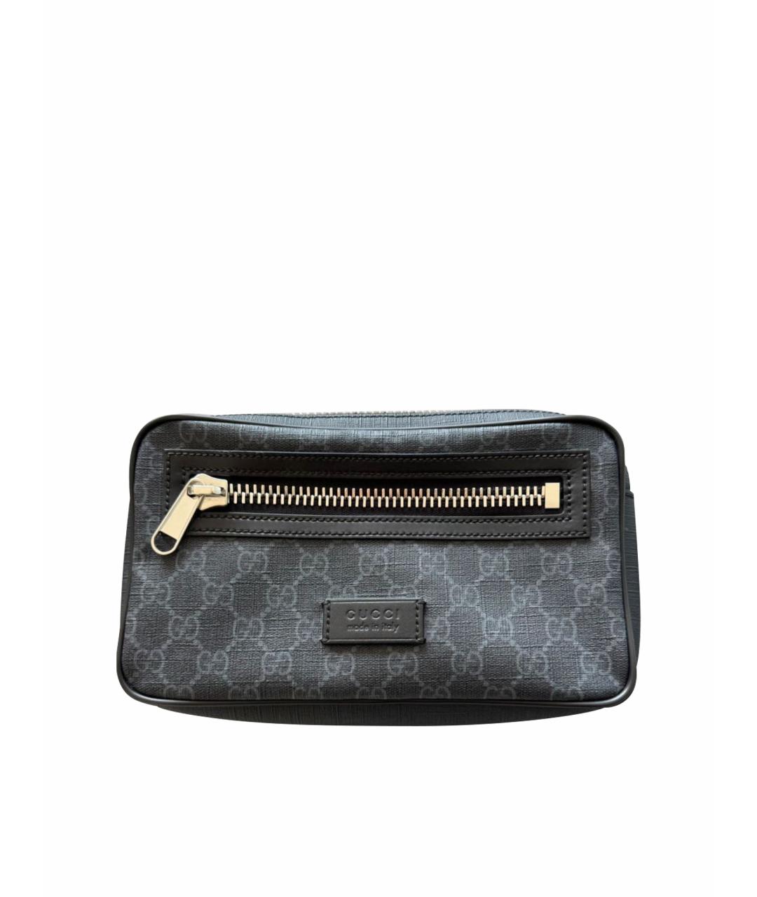 GUCCI Синяя кожаная поясная сумка, фото 1