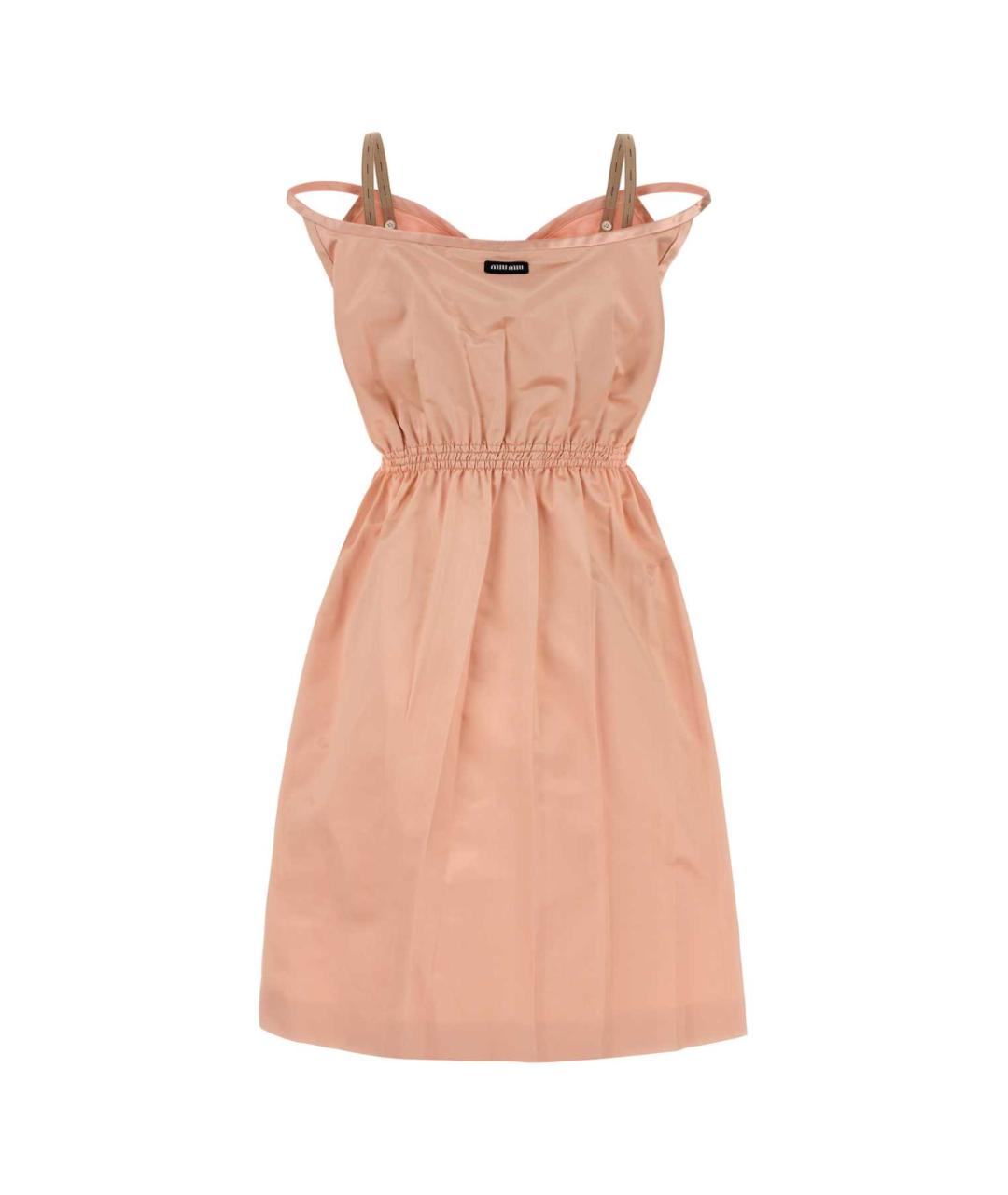 MIU MIU Розовое хлопковое коктейльное платье, фото 2