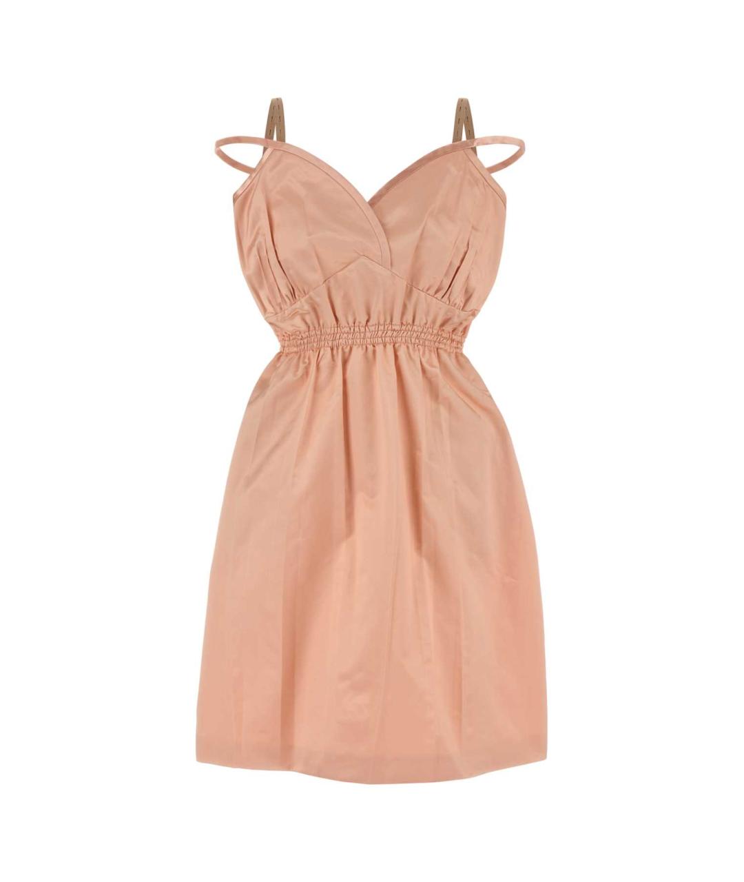 MIU MIU Розовое хлопковое коктейльное платье, фото 1