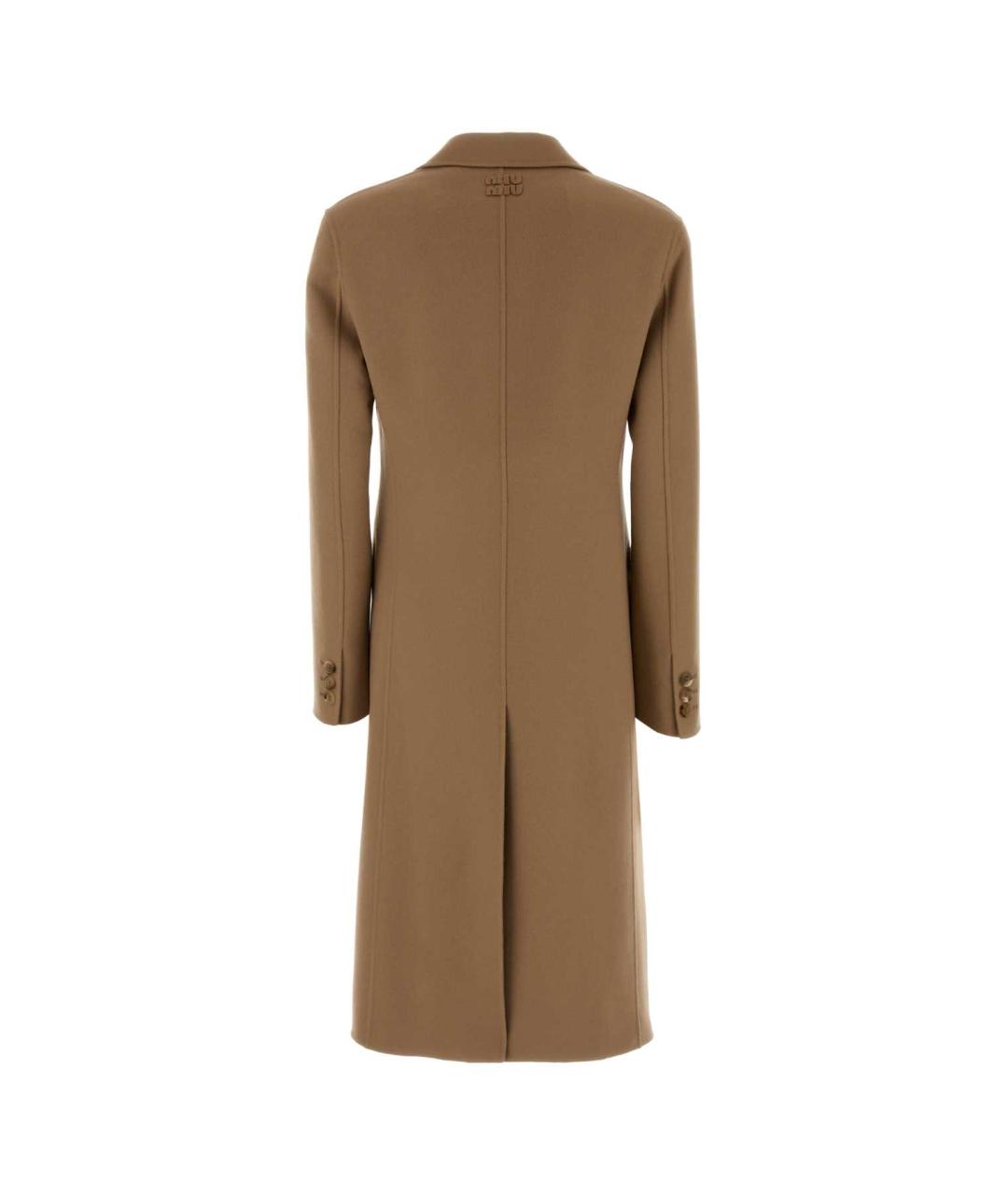 MIU MIU Бежевое шерстяное пальто, фото 2