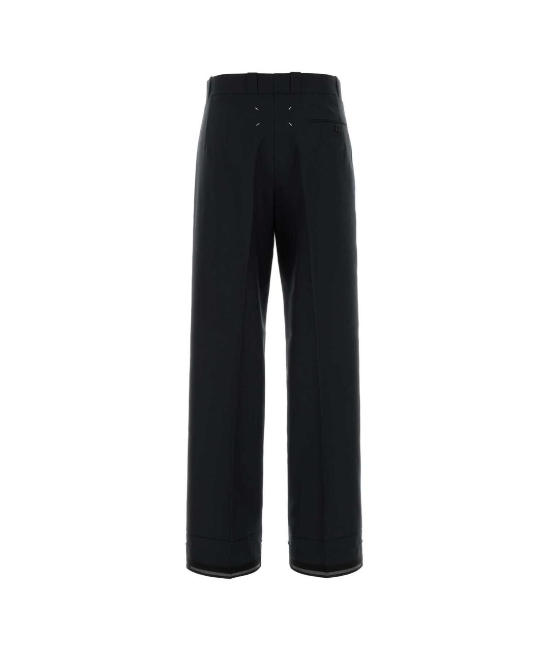 MAISON MARGIELA Черные шерстяные прямые брюки, фото 2