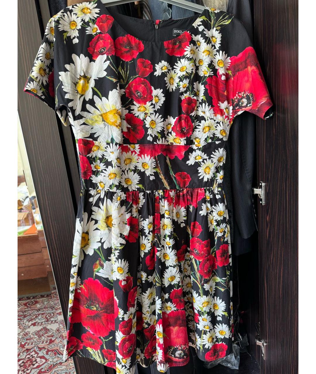 DOLCE&GABBANA Красное хлопковое повседневное платье, фото 4