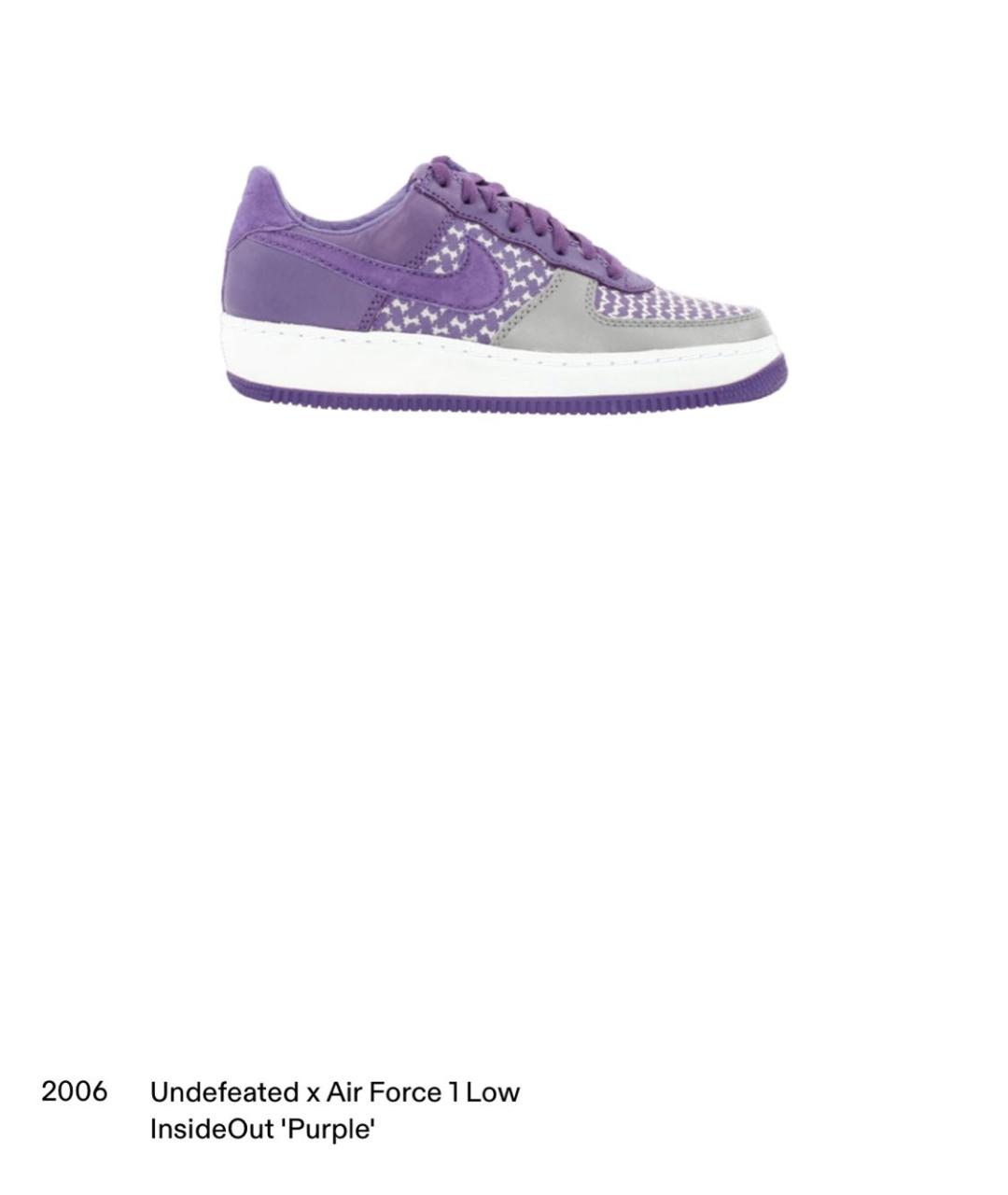 NIKE Фиолетовые кожаные низкие кроссовки / кеды, фото 4