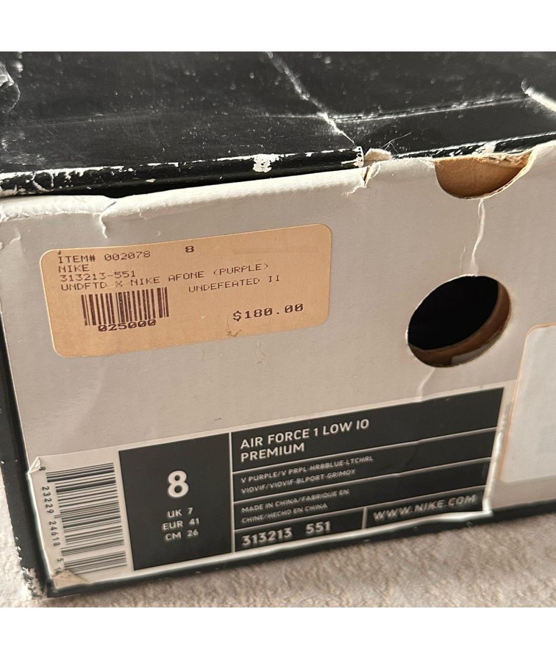 NIKE Фиолетовые кожаные низкие кроссовки / кеды, фото 6