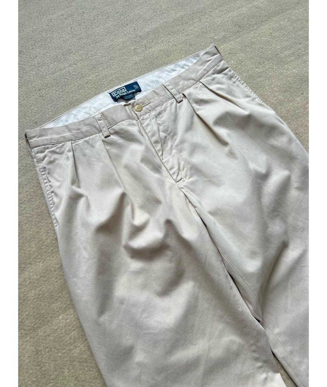POLO RALPH LAUREN Бежевые хлопковые брюки чинос, фото 4