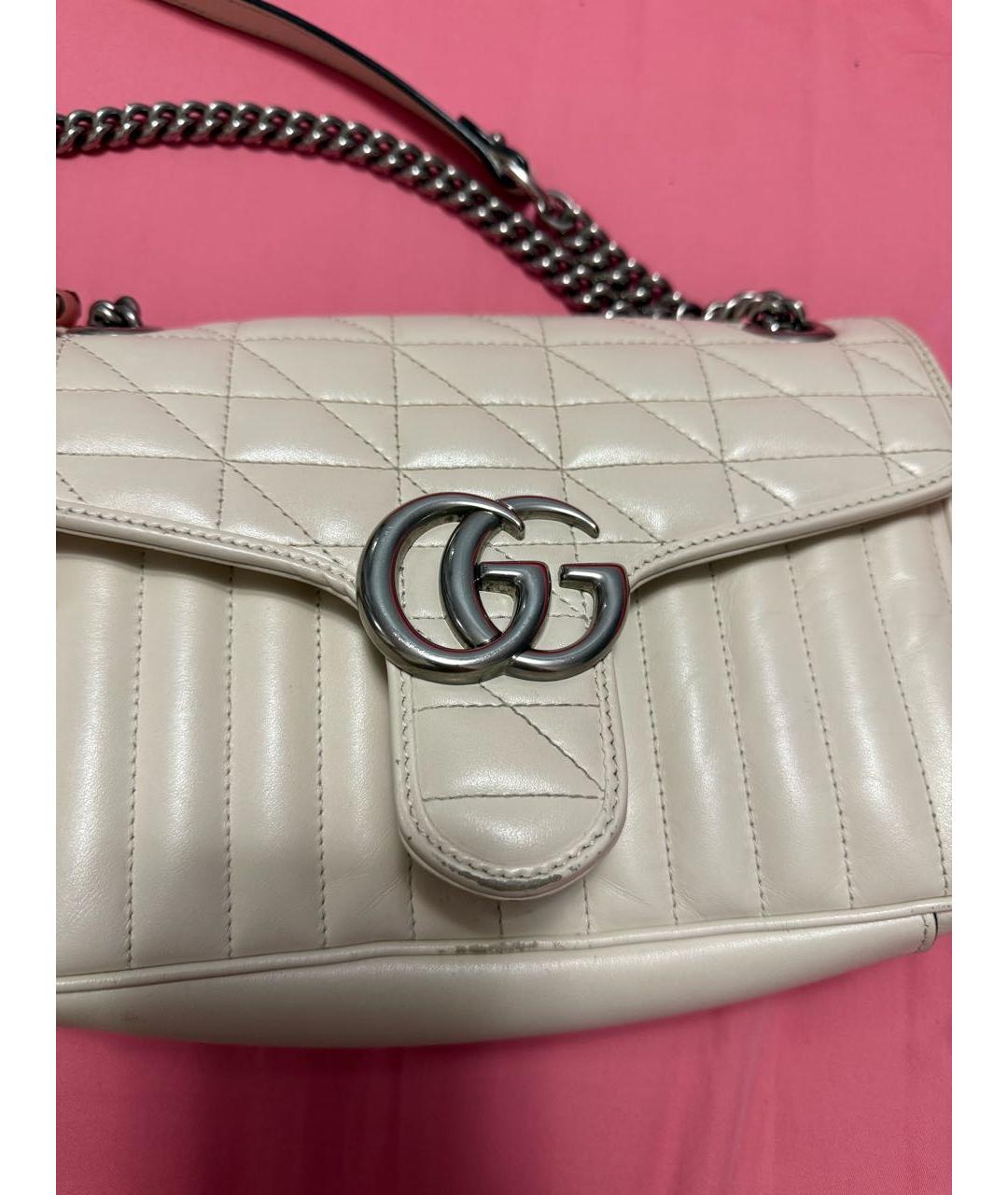 GUCCI Бежевая кожаная сумка через плечо, фото 2