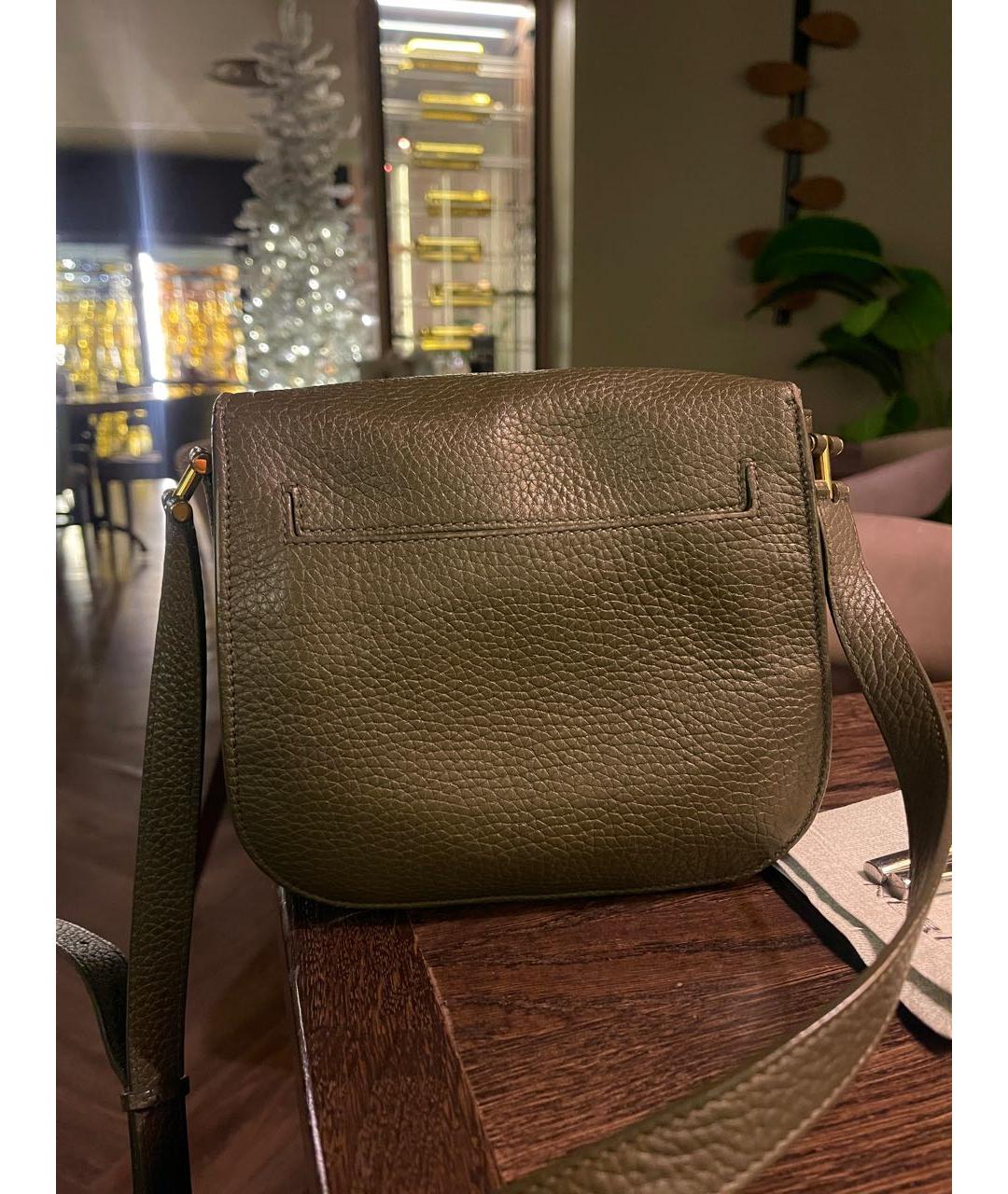 TOM FORD Хаки кожаная сумка через плечо, фото 3