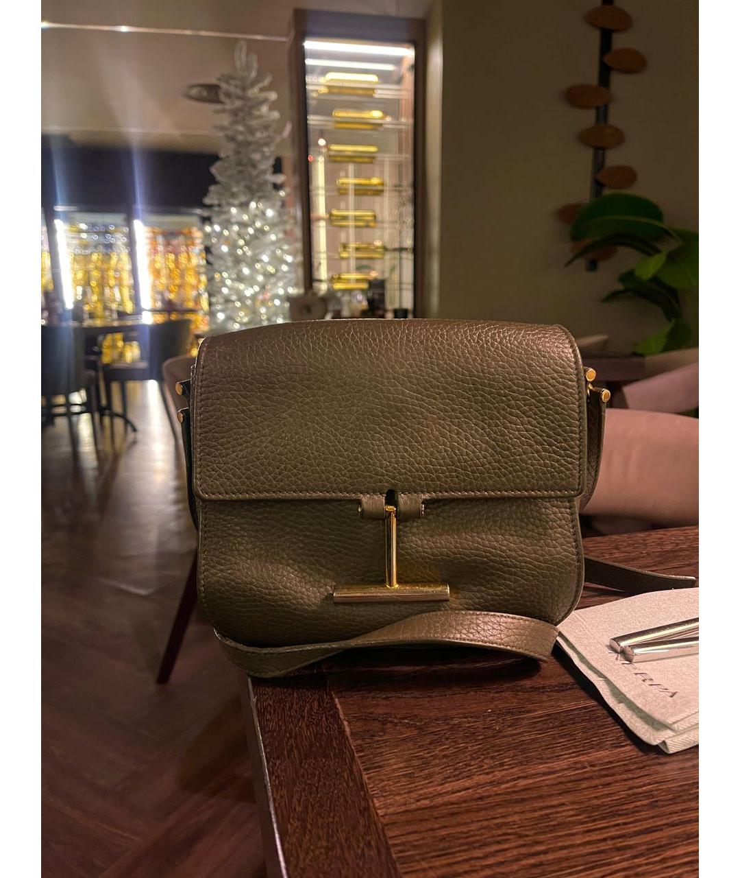 TOM FORD Хаки кожаная сумка через плечо, фото 2