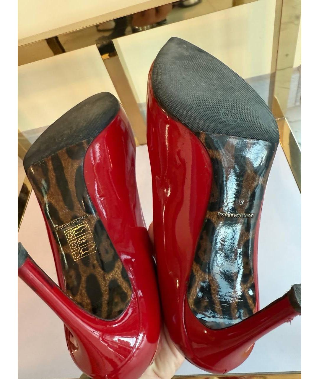 DOLCE&GABBANA Красные туфли из лакированной кожи, фото 6
