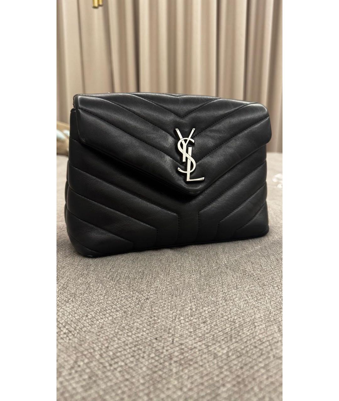 SAINT LAURENT Черная кожаная сумка через плечо, фото 3