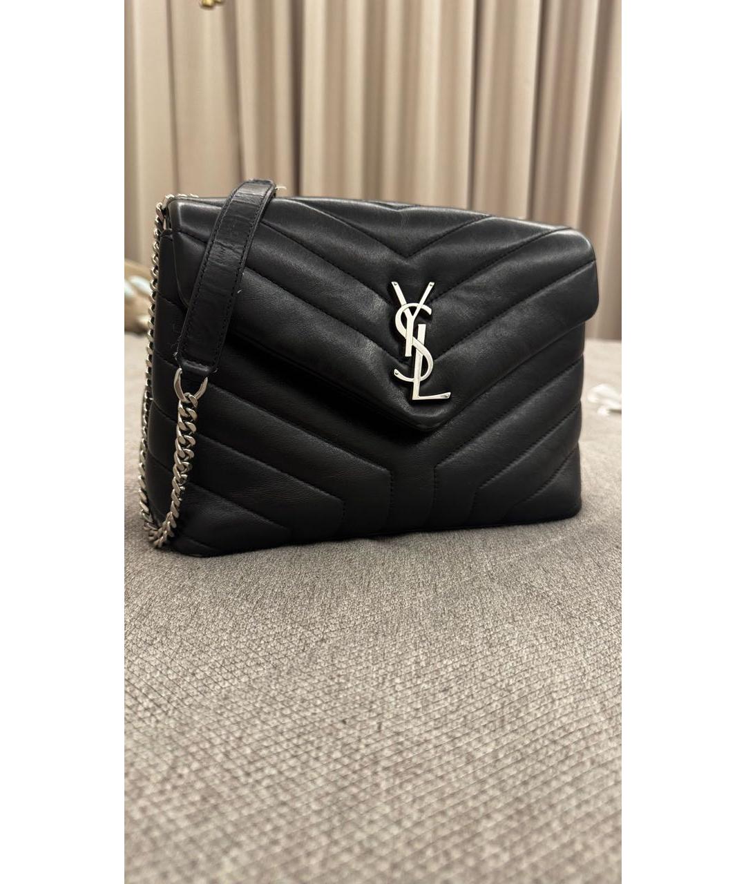 SAINT LAURENT Черная кожаная сумка через плечо, фото 9