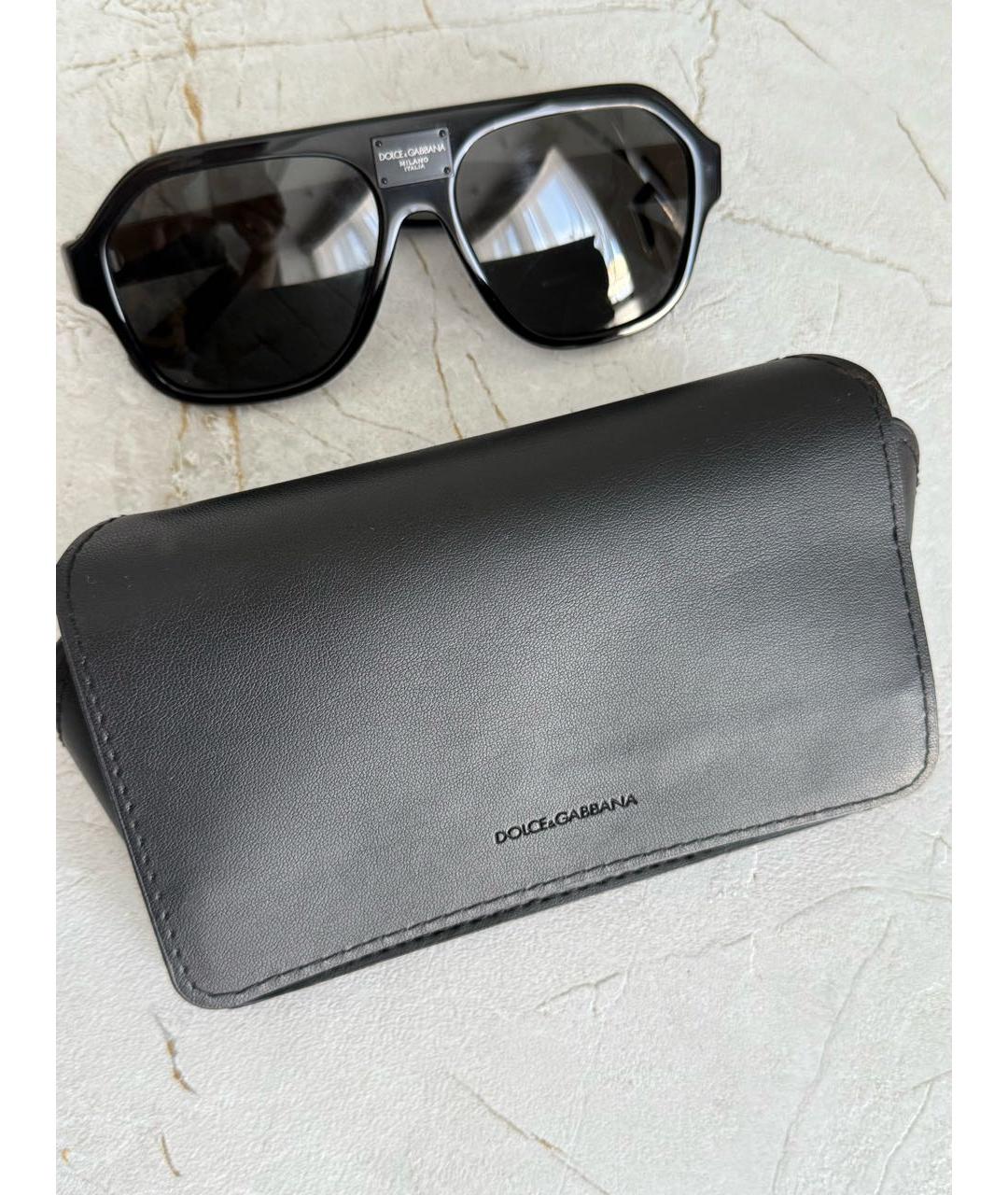 DOLCE&GABBANA Черные пластиковые солнцезащитные очки, фото 4