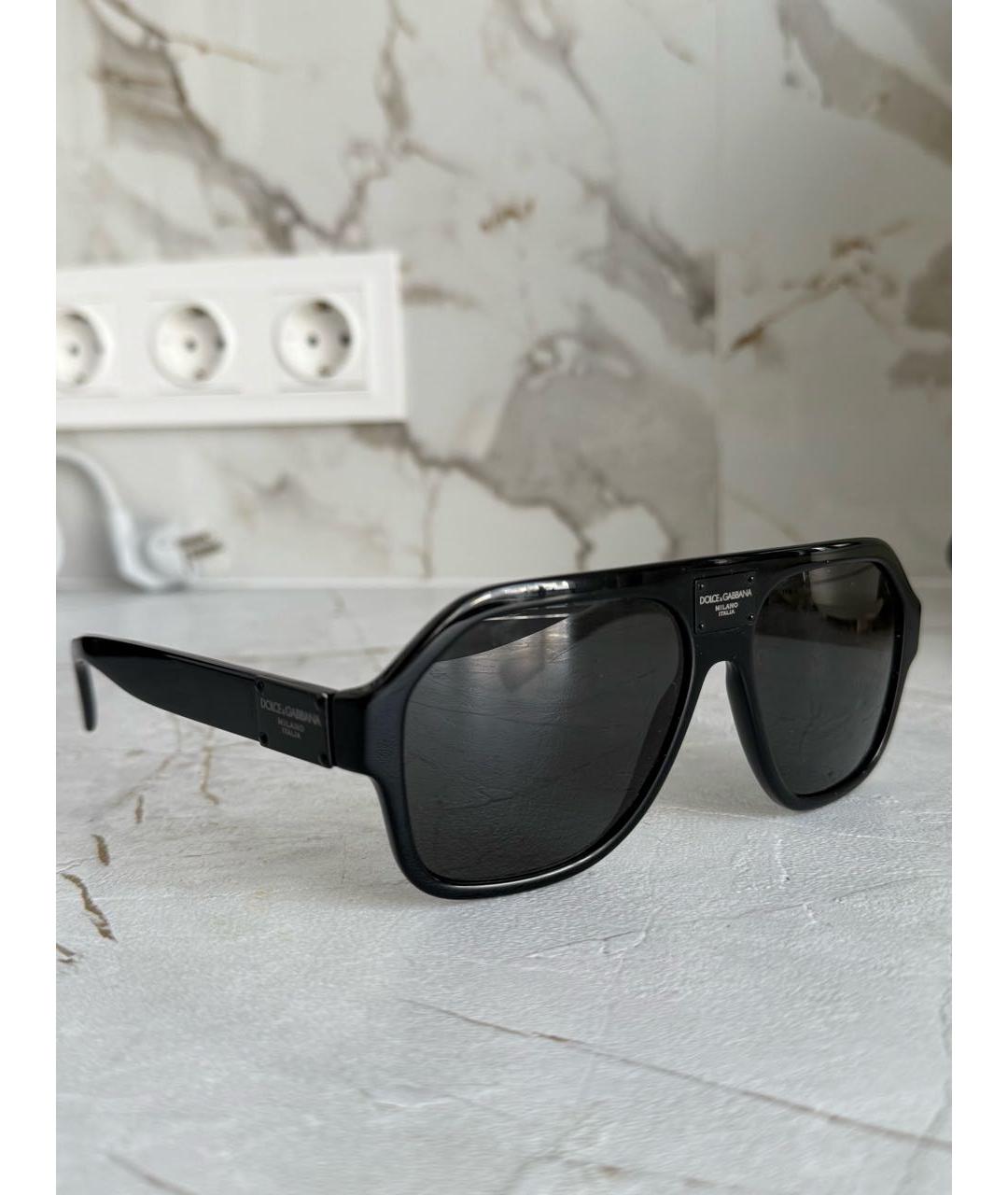 DOLCE&GABBANA Черные пластиковые солнцезащитные очки, фото 2