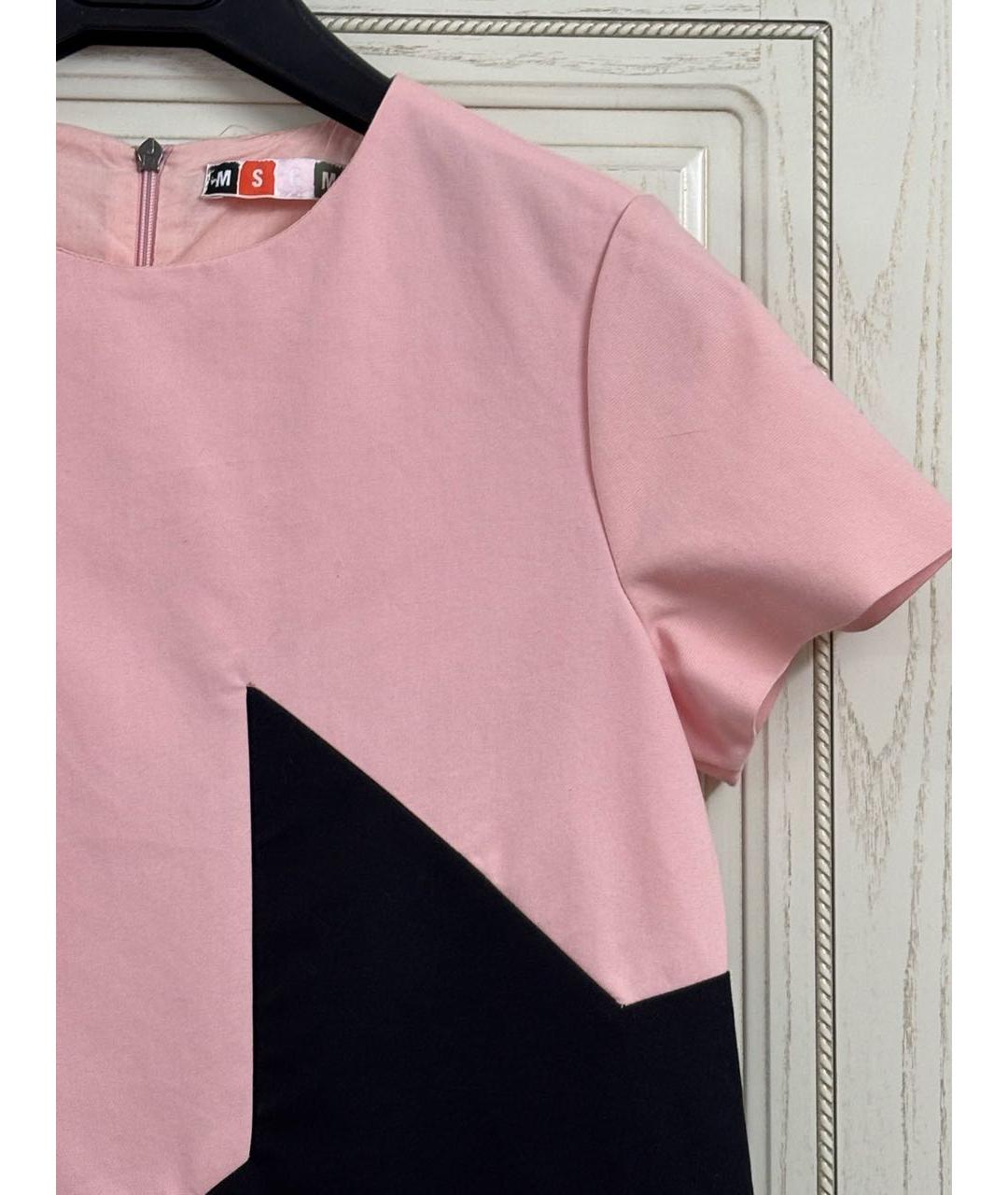 MSGM Розовое хлопко-эластановое повседневное платье, фото 4